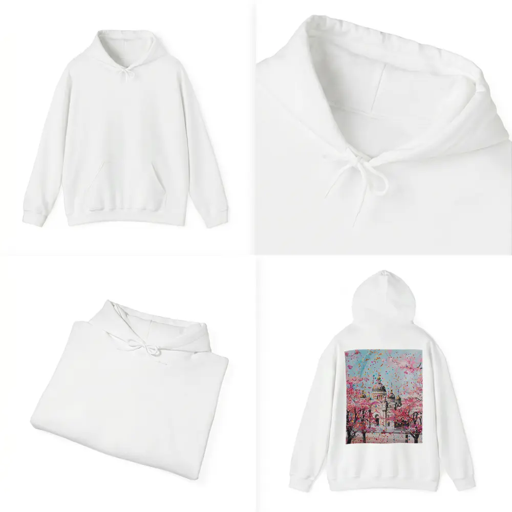 Cathedral Cherry Blossoms Colorful Pop Art – Hoodies