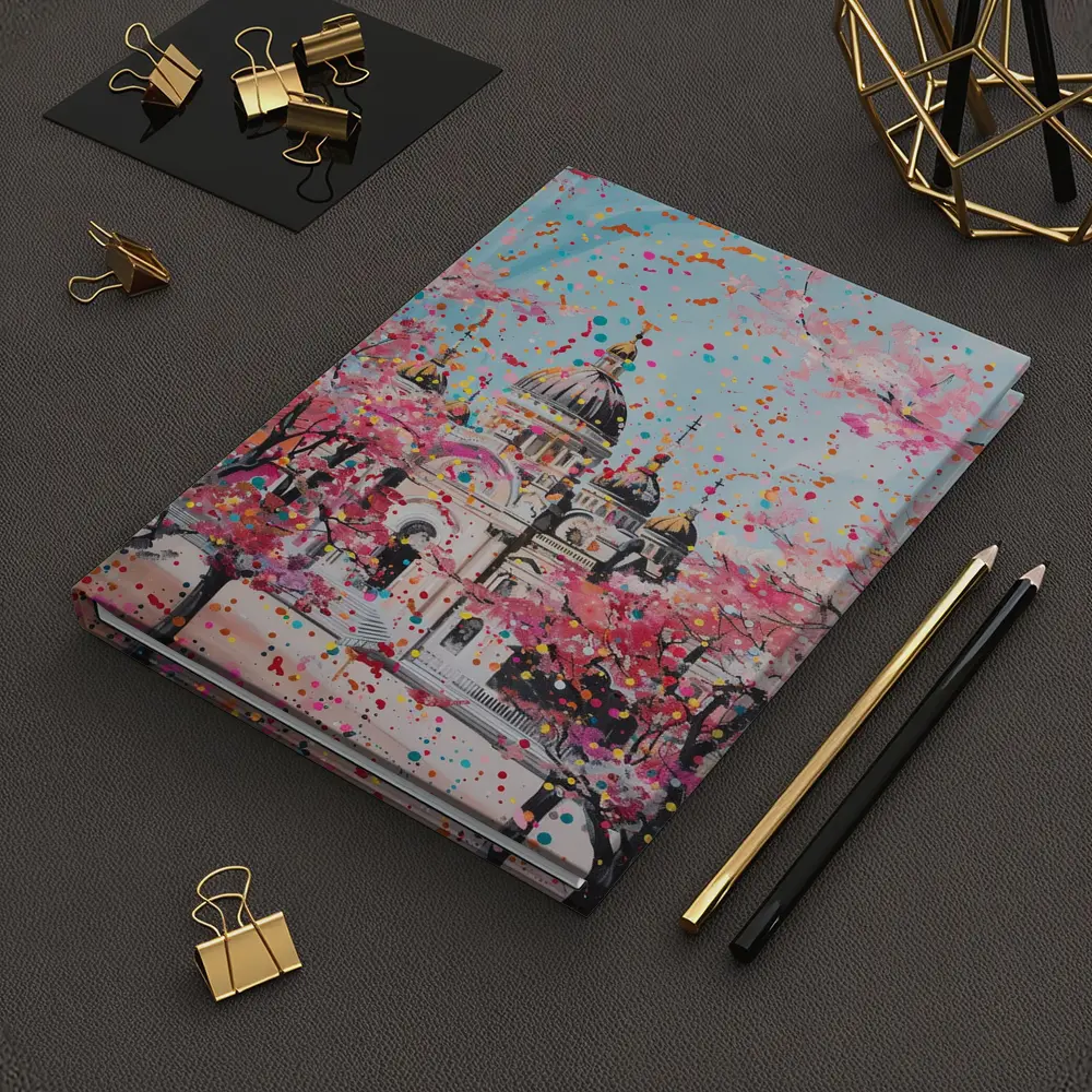 Cathedral Cherry Blossoms Colorful Pop Art – Notebooks