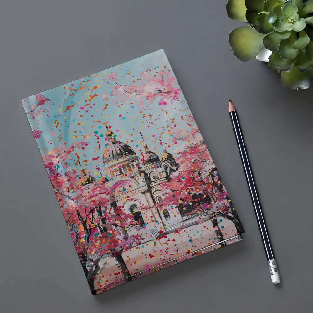 Cathedral Cherry Blossoms Colorful Pop Art – Notebooks