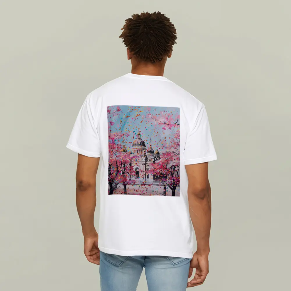 Cathedral Cherry Blossoms Colorful Pop Art – T-Shirts