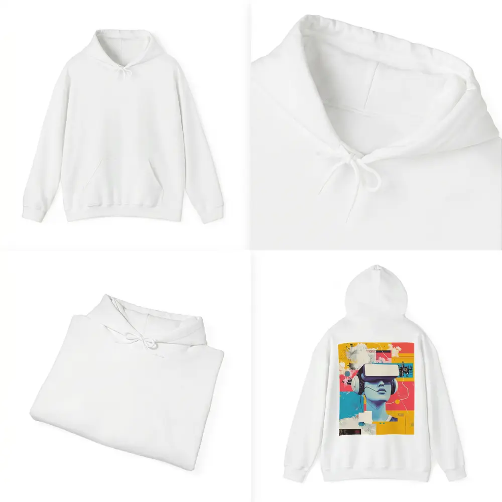 VR Headset Woman Retro Pop Art Collage – Hoodies