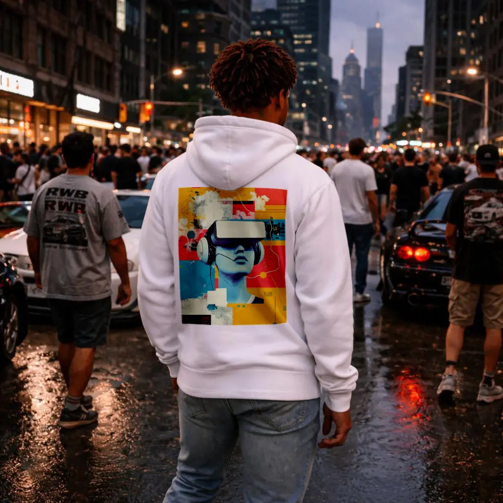 VR Headset Woman Retro Pop Art Collage – Hoodies