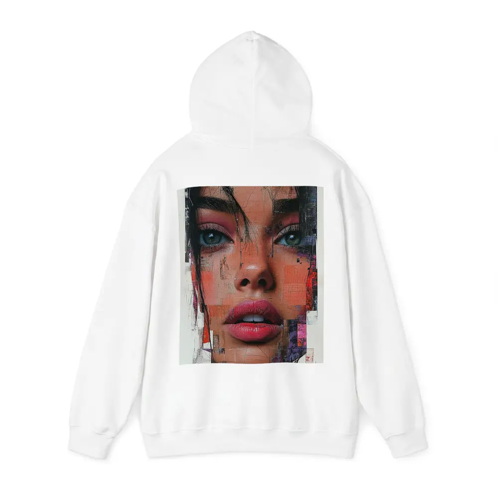 Abstract Collage Portrait Woman Mixed Media Art – Hoodies