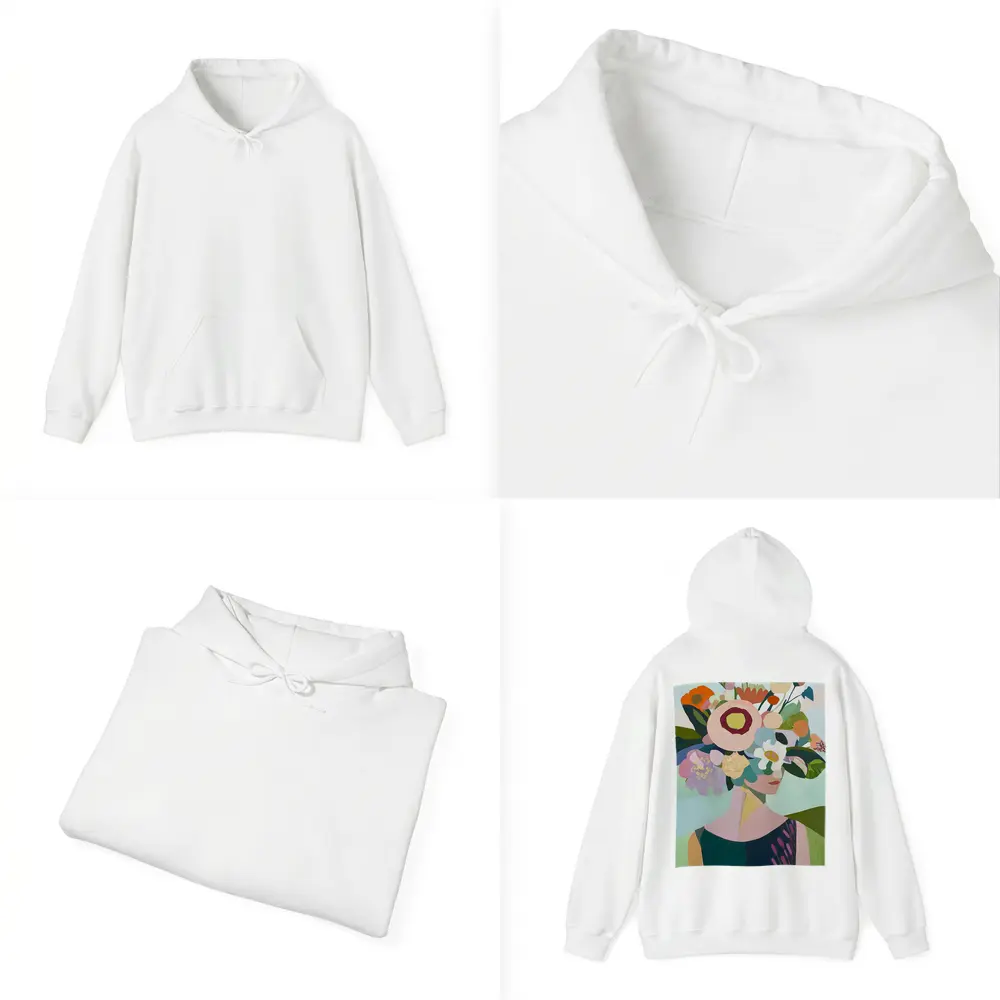 Woman With Floral Crown Abstract Art – Hoodies