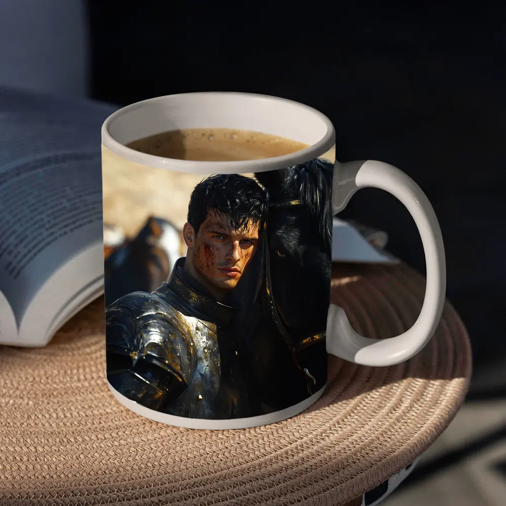 Dark Knight in Black Armor with Horse – Mugs