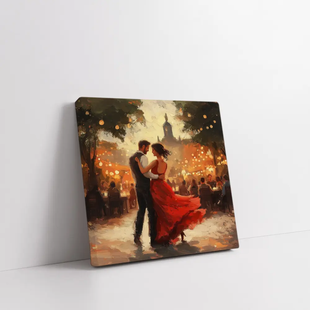 Couple Dancing Tango Oil Painting Outdoor – Wall Art