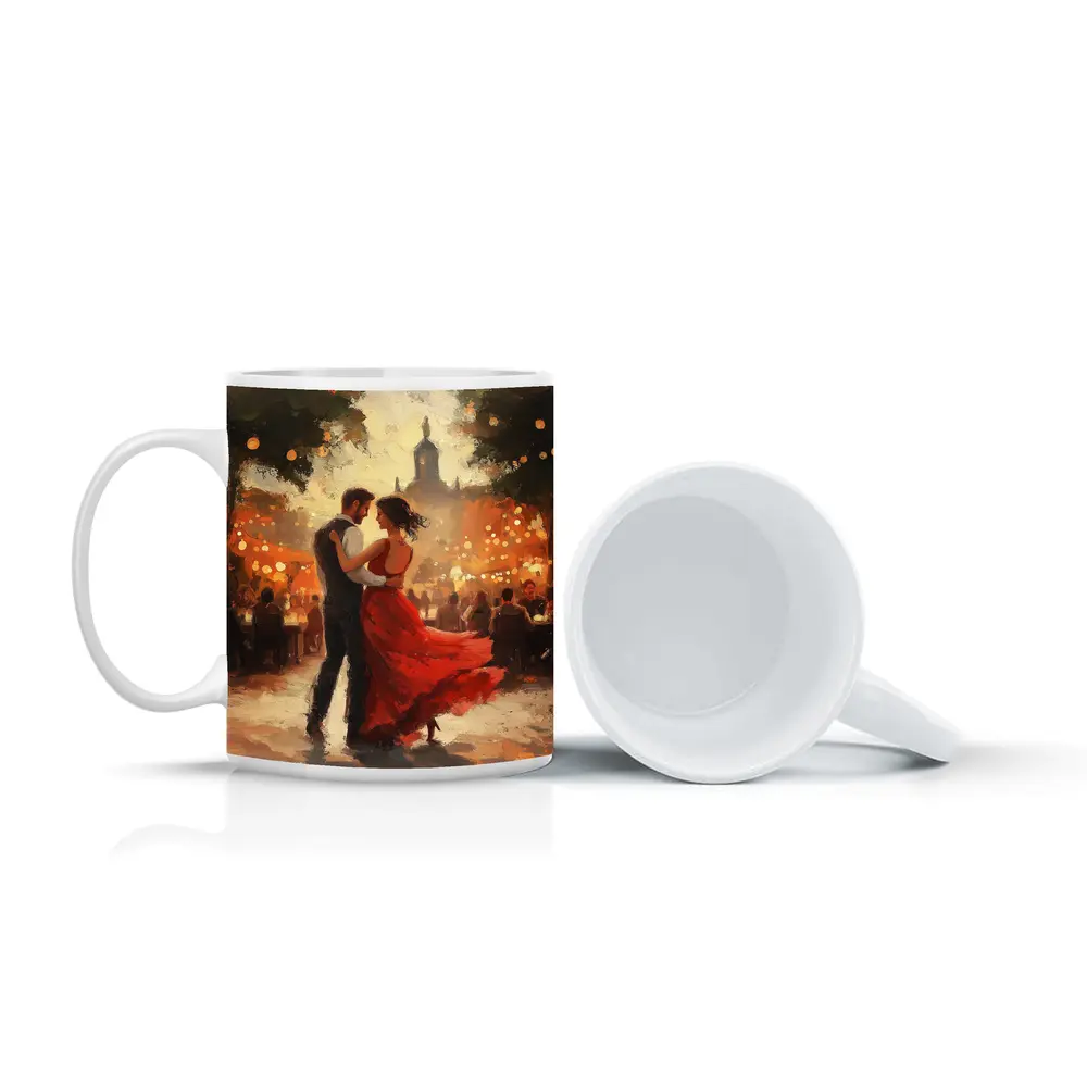 Couple Dancing Tango Oil Painting Outdoor – Mugs