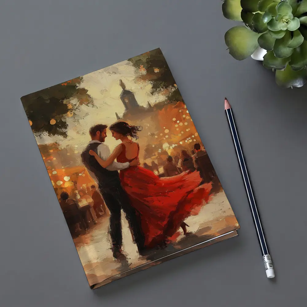 Couple Dancing Tango Oil Painting Outdoor – Notebooks