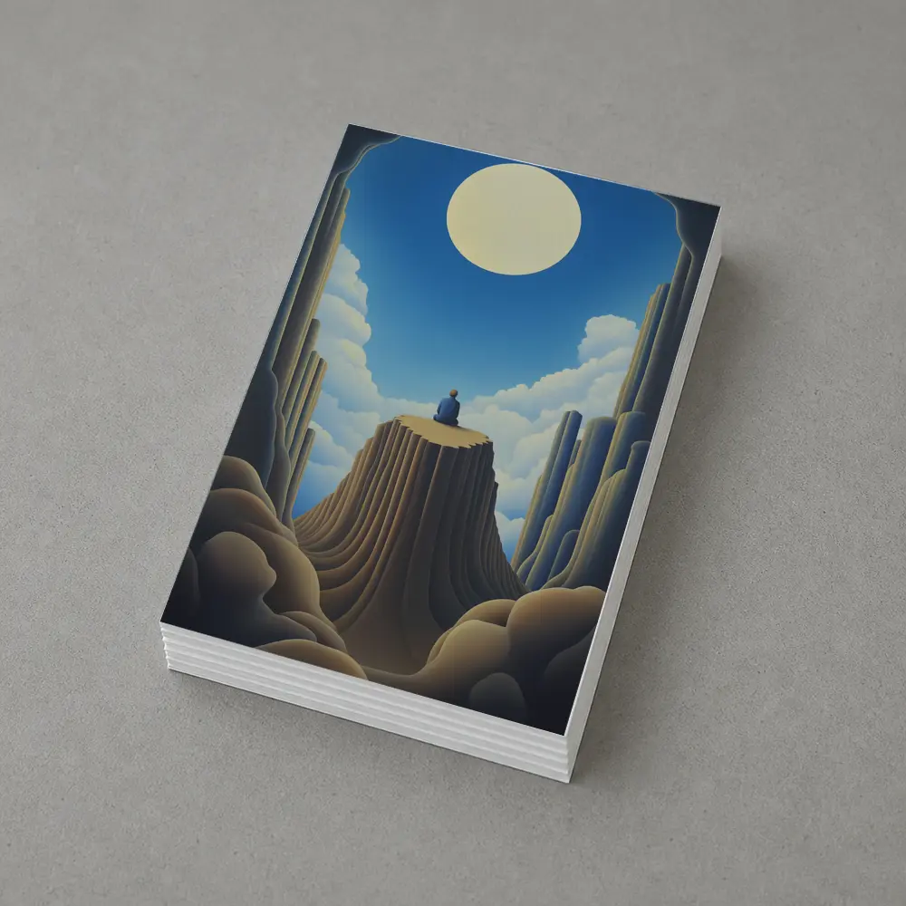 Solitary Figure Meditating on Rocky Cliff – Postcards
