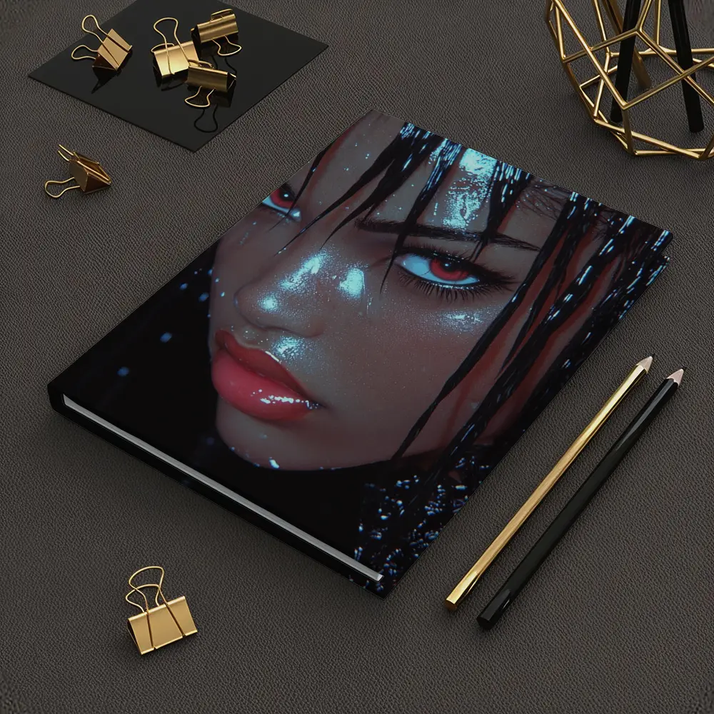 Dark Fantasy Woman Red Eyes Wet Hair – Notebooks
