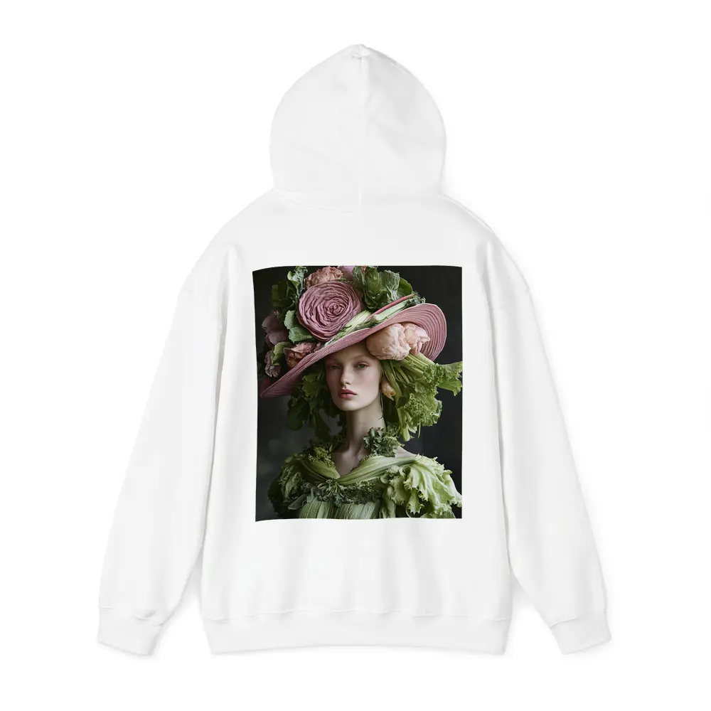 Woman Wearing Vegetable Flower Hat Fashion – Hoodies