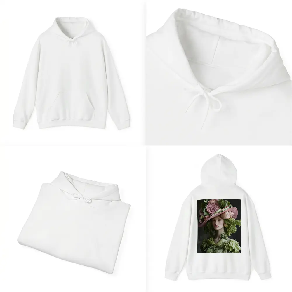 Woman Wearing Vegetable Flower Hat Fashion – Hoodies