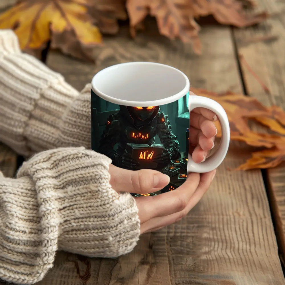 Dark Hooded Figure Glowing Eyes Card Game – Mugs