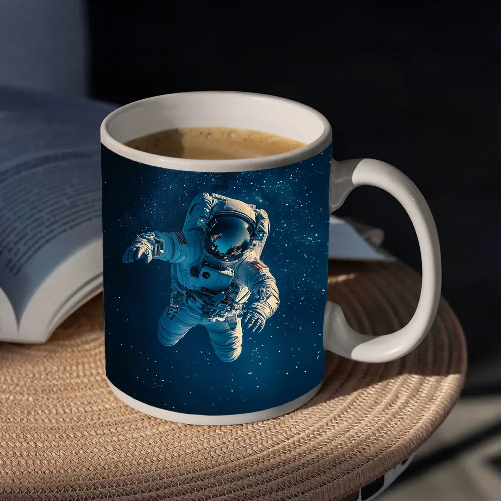 Astronaut Floating In Deep Starry Space – Mugs