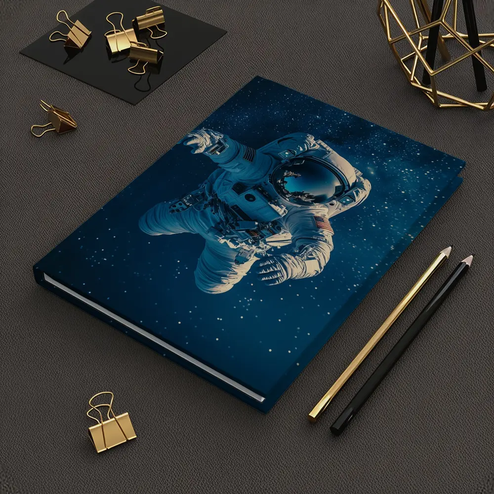 Astronaut Floating In Deep Starry Space – Notebooks