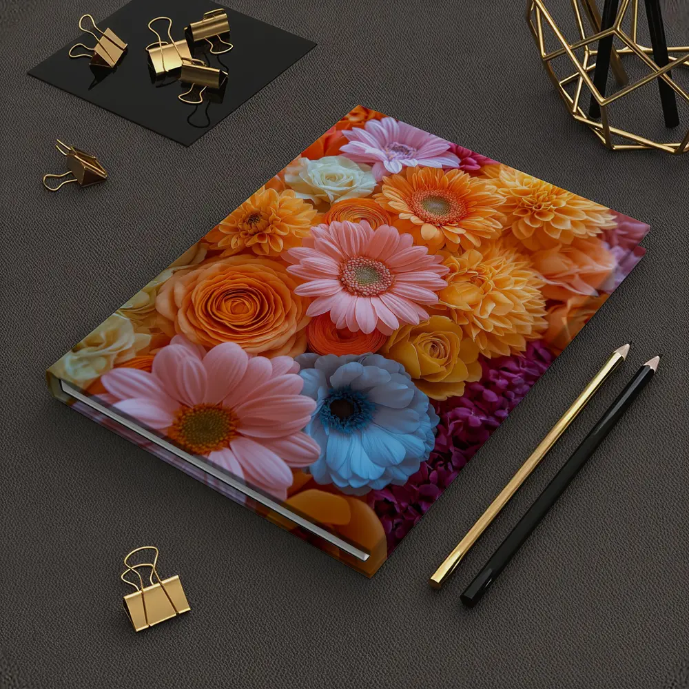 Colorful Gerbera Daisy and Rose Flower Arrangement – Notebooks