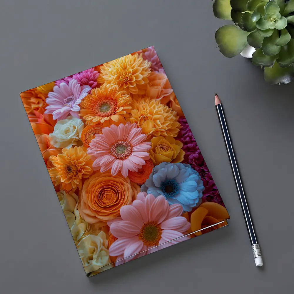 Colorful Gerbera Daisy and Rose Flower Arrangement – Notebooks