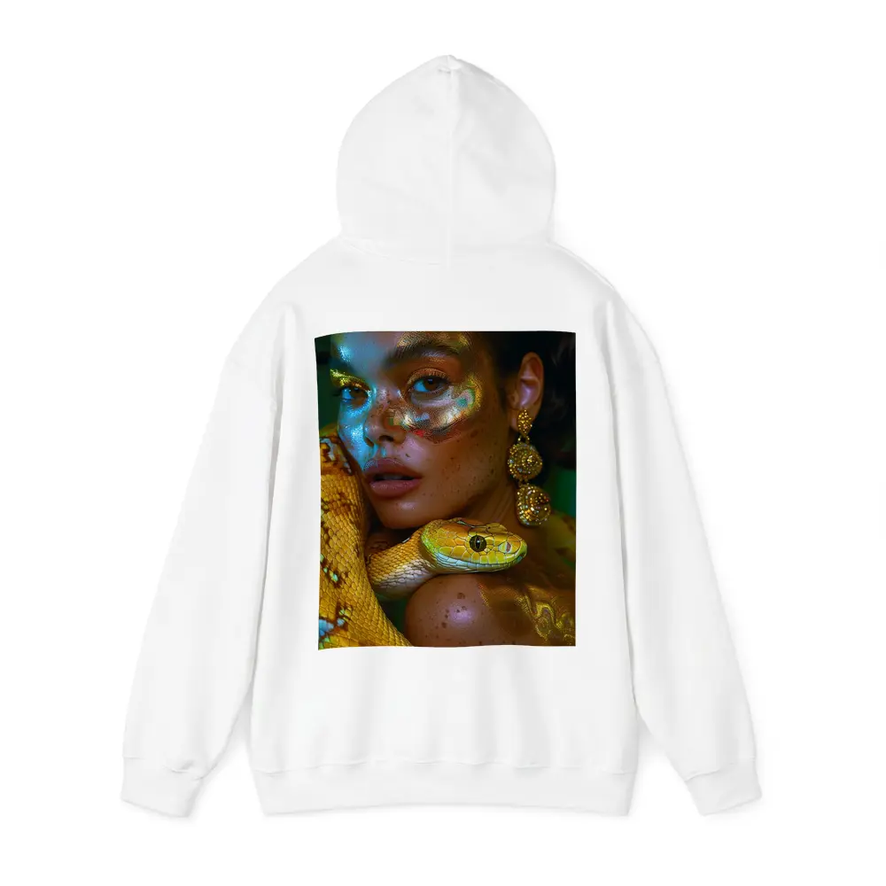 Woman With Yellow Snake Body Paint Art – Hoodies
