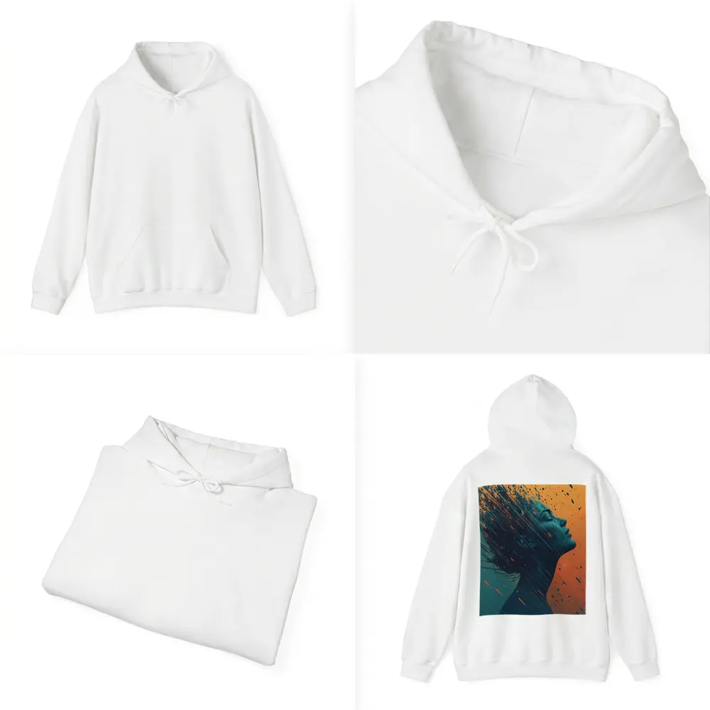 Woman Profile Dissolving Paint Splatter Abstract Art – Hoodies