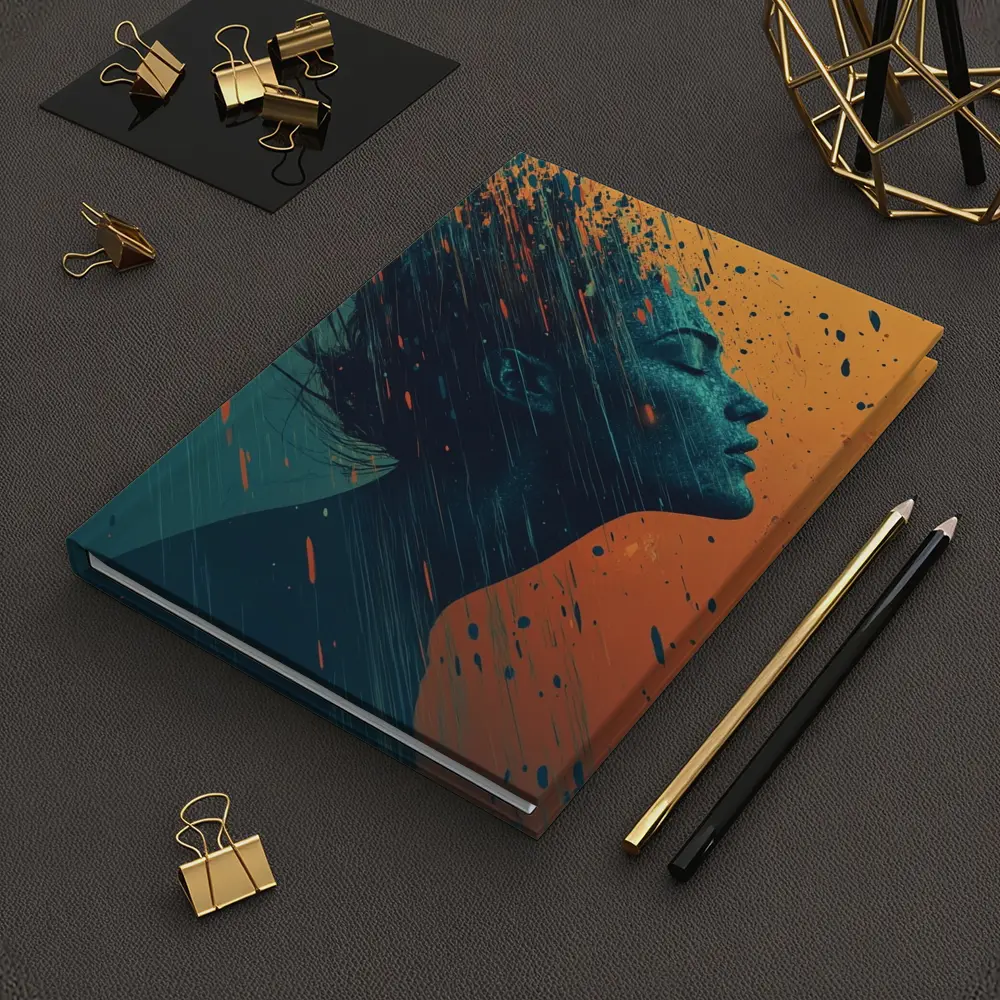 Woman Profile Dissolving Paint Splatter Abstract Art – Notebooks