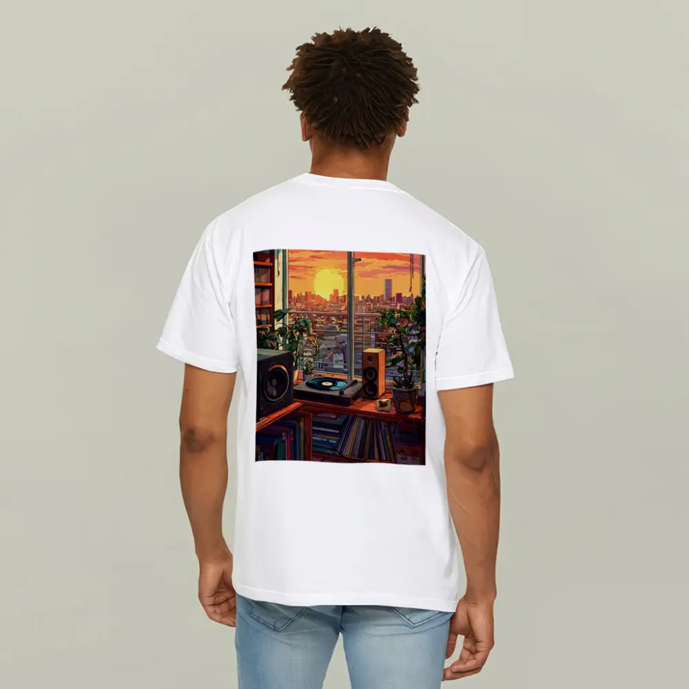 Retro Vinyl Room Anime City Sunset – T-Shirts