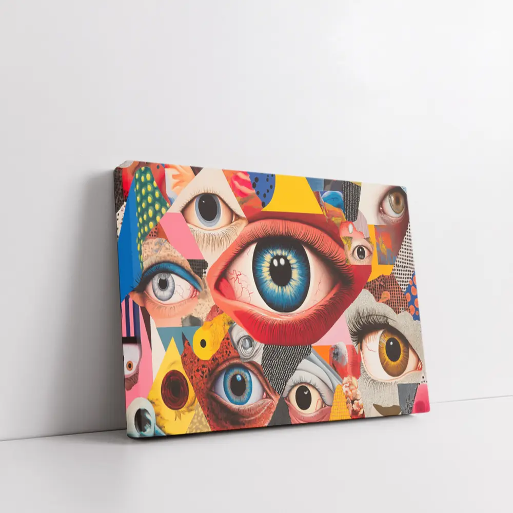 Pop Art Collage Many Eyes Abstract – Wall Art
