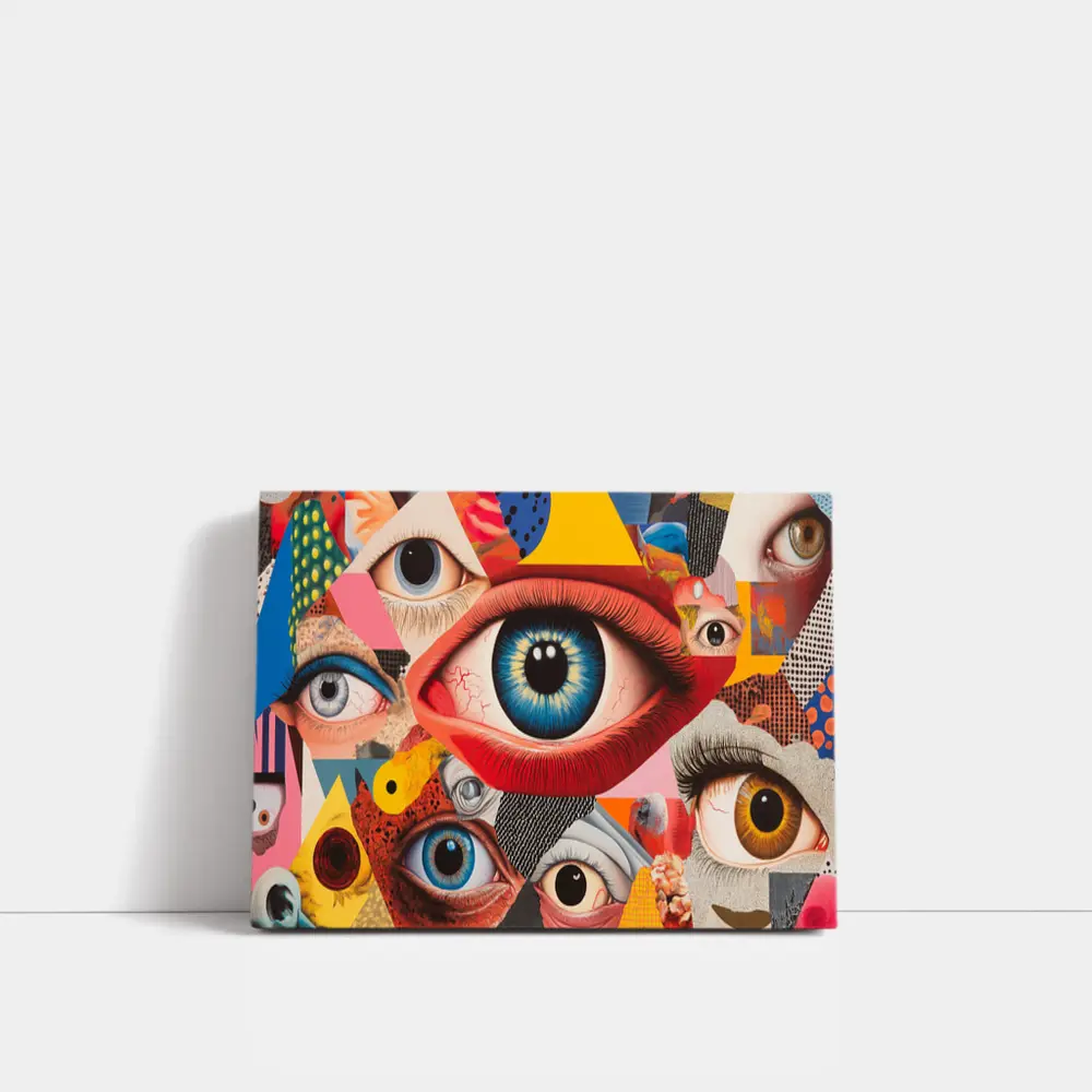 Pop Art Collage Many Eyes Abstract – Wall Art