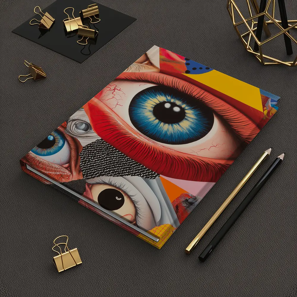 Pop Art Collage Many Eyes Abstract – Notebooks
