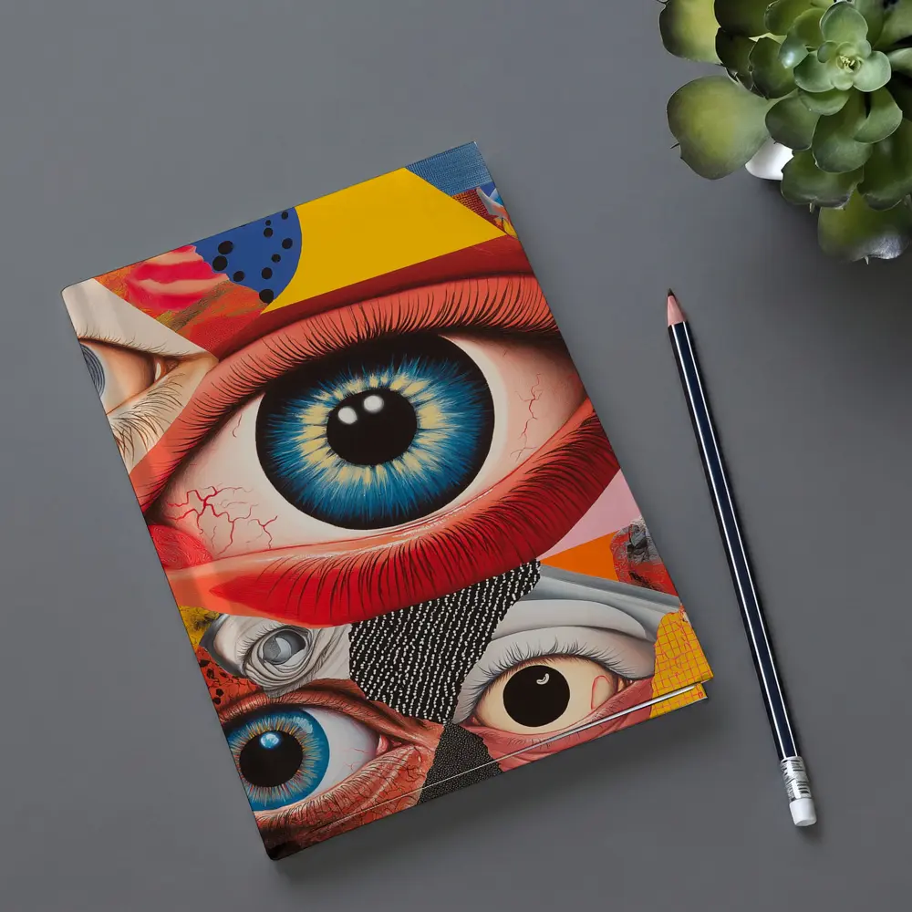 Pop Art Collage Many Eyes Abstract – Notebooks