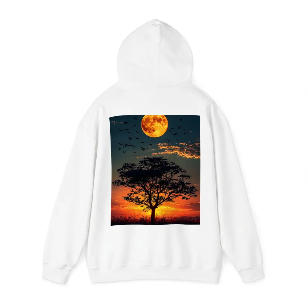 Full Moon Tree Silhouette African Sunset Sky – Hoodies