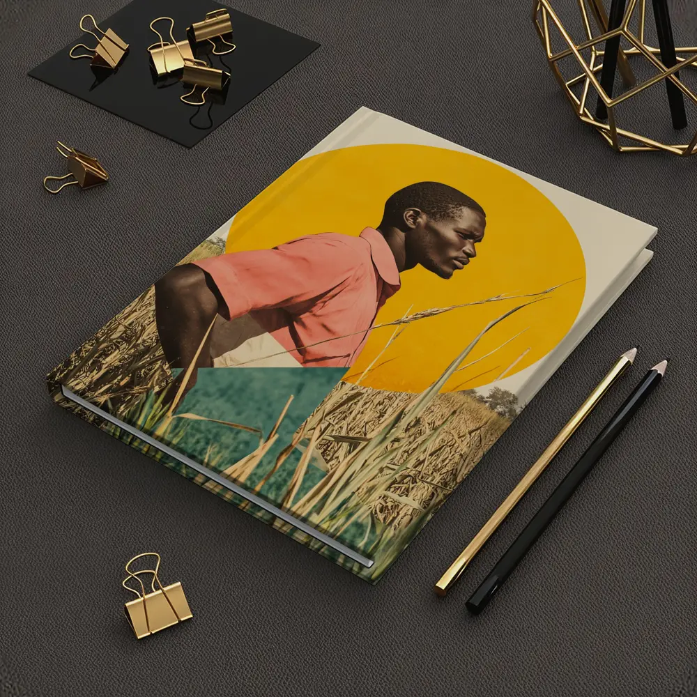 Young Man Standing in Golden Wheat Field – Notebooks
