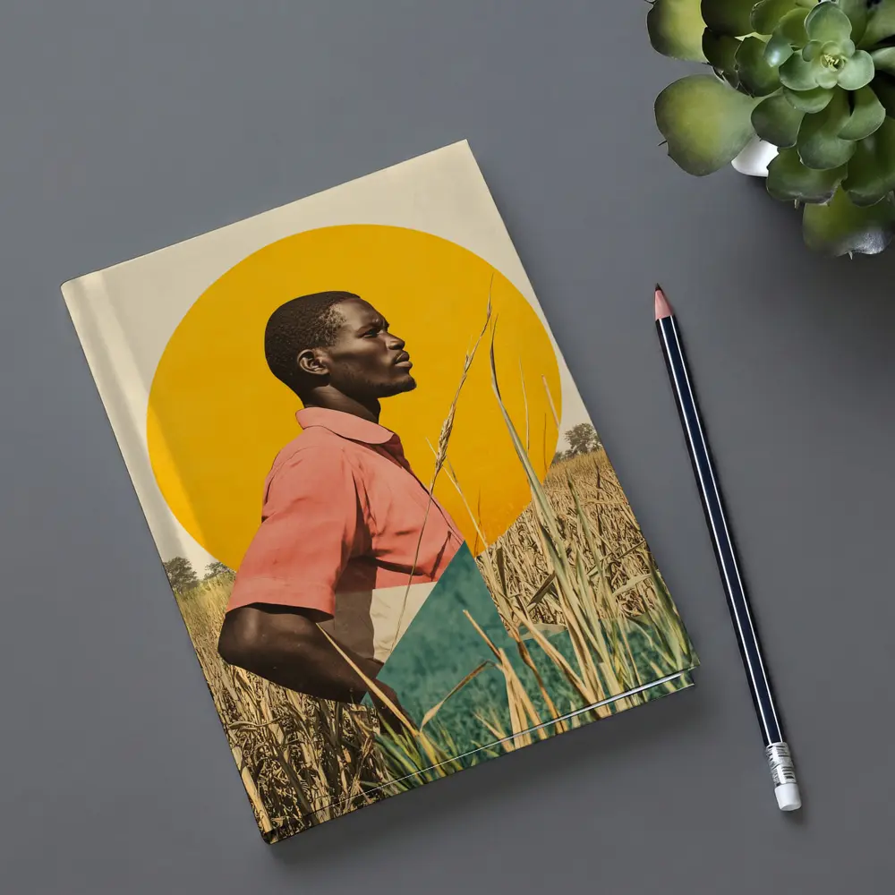 Young Man Standing in Golden Wheat Field – Notebooks