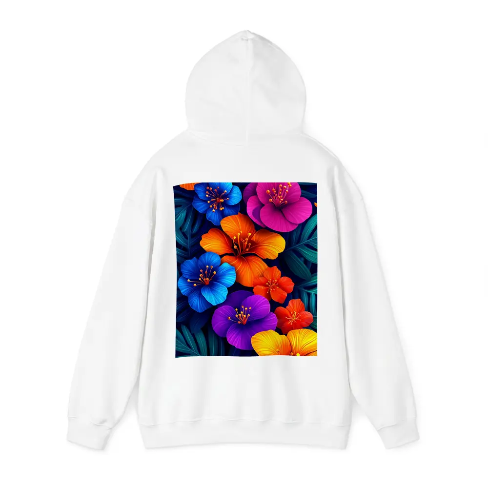 Colorful Tropical Hibiscus Flowers Dark Leaves – Hoodies