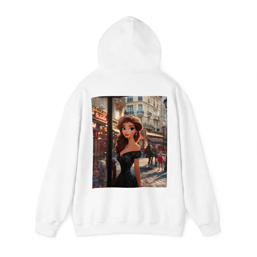 Cartoon Girl Black Dress Paris Street – Hoodies