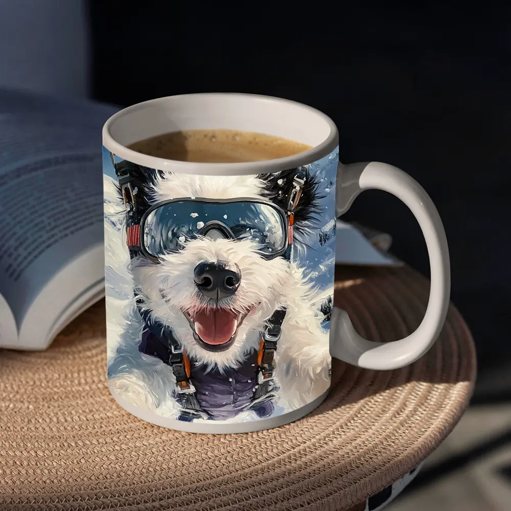 Happy Dog Skydiving Snow Mountain Adventure – Mugs