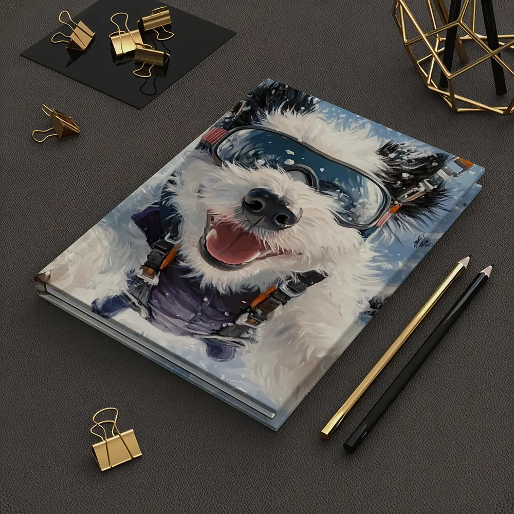 Happy Dog Skydiving Snow Mountain Adventure – Notebooks