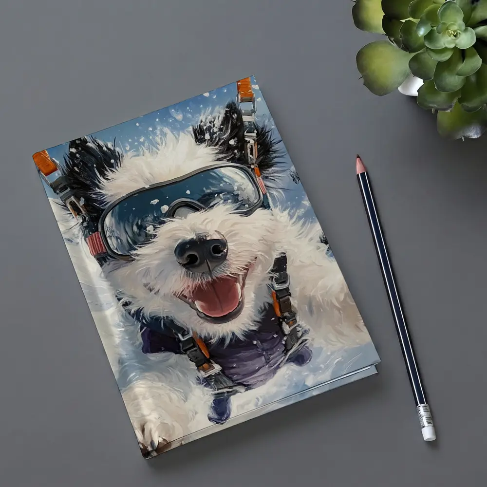 Happy Dog Skydiving Snow Mountain Adventure – Notebooks
