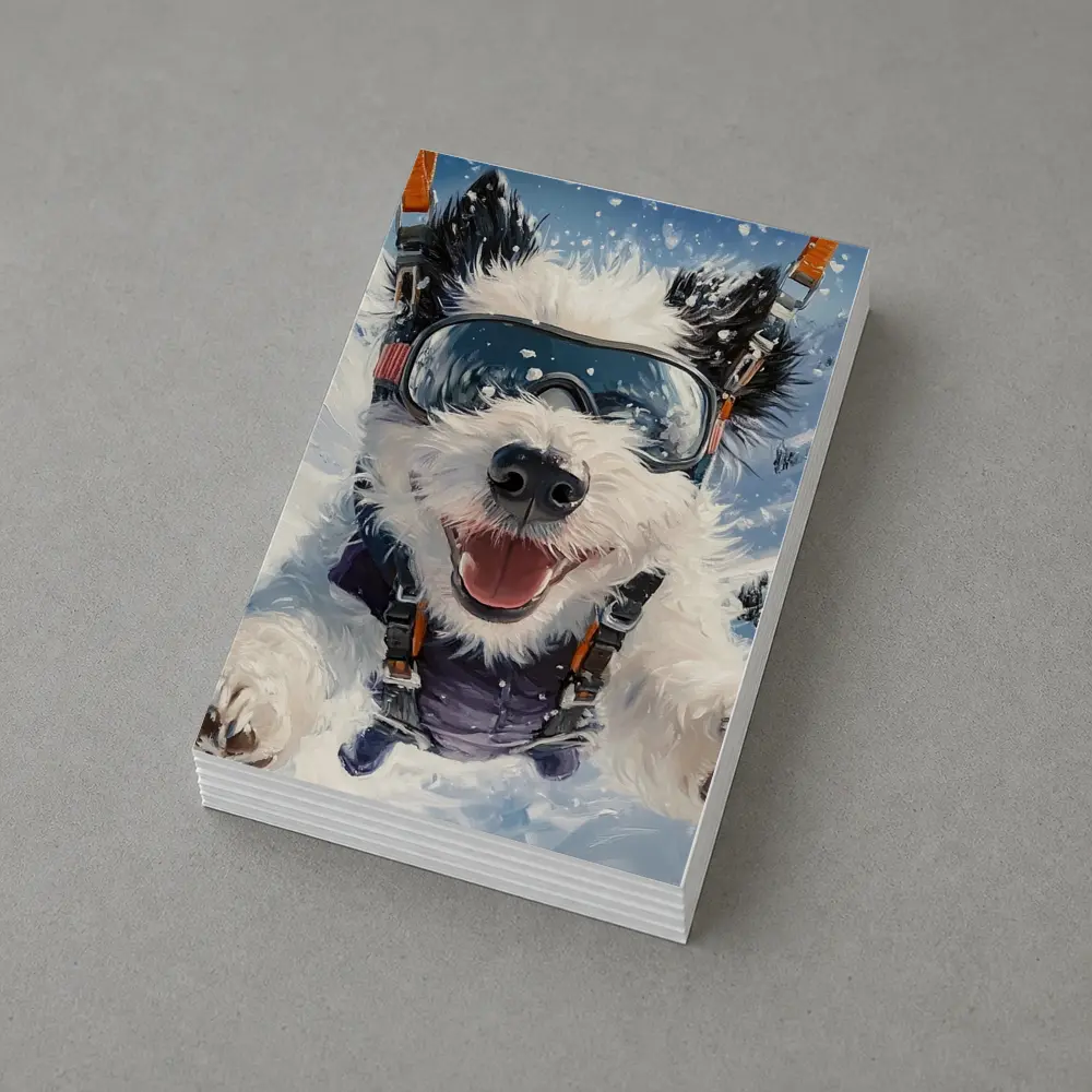 Happy Dog Skydiving Snow Mountain Adventure – Postcards