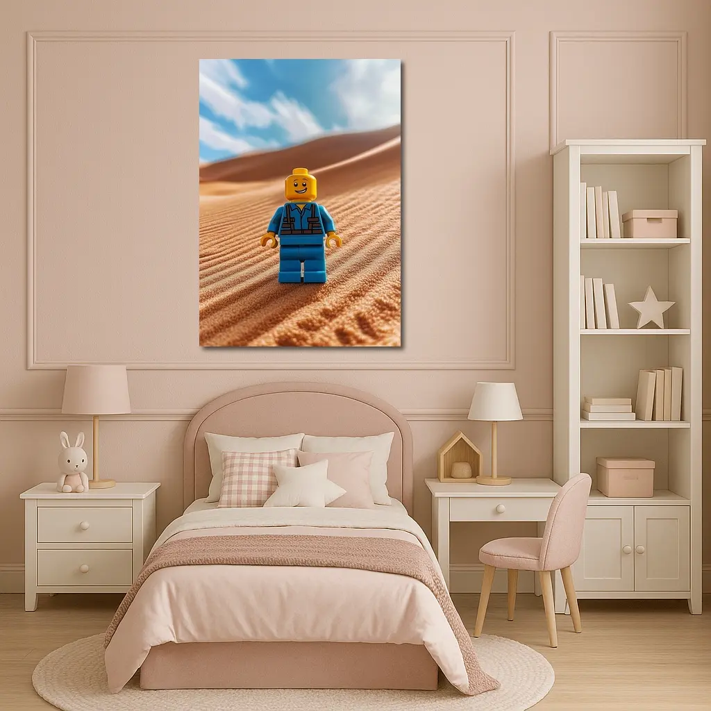 Lego Minifigure Standing On Desert Sand Dunes – Wall Art