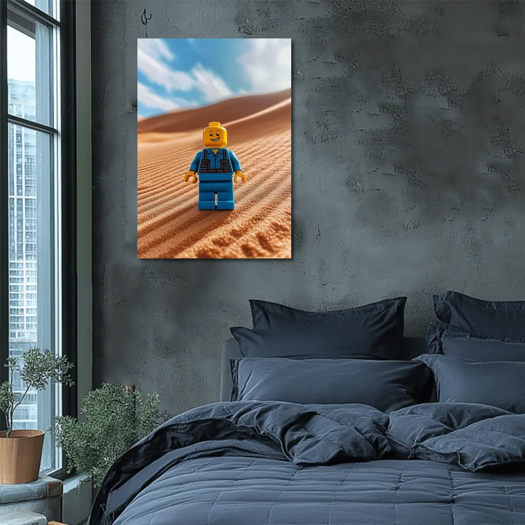 Lego Minifigure Standing On Desert Sand Dunes – Wall Art