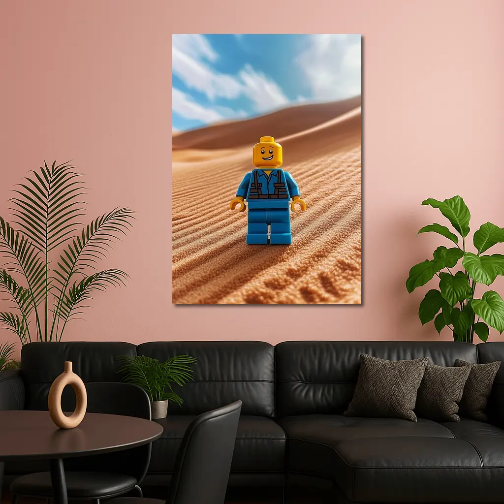 Lego Minifigure Standing On Desert Sand Dunes – Wall Art