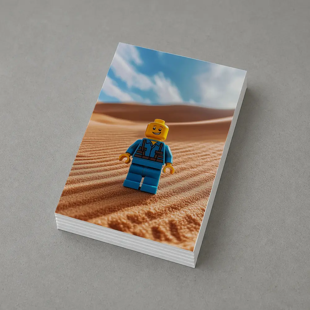 Lego Minifigure Standing On Desert Sand Dunes – Postcards
