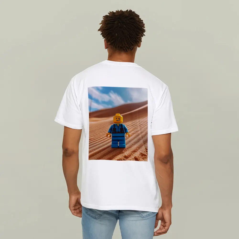 Lego Minifigure Standing On Desert Sand Dunes – T-Shirts