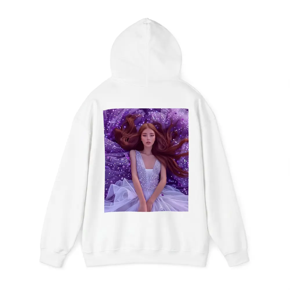 Red Hair Woman Purple Floral Fantasy Art – Hoodies