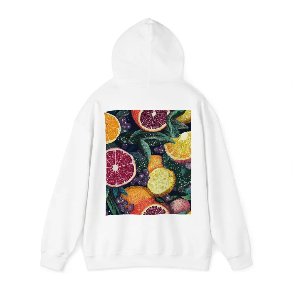 Colorful Citrus Fruits Dark Botanical Pattern – Hoodies