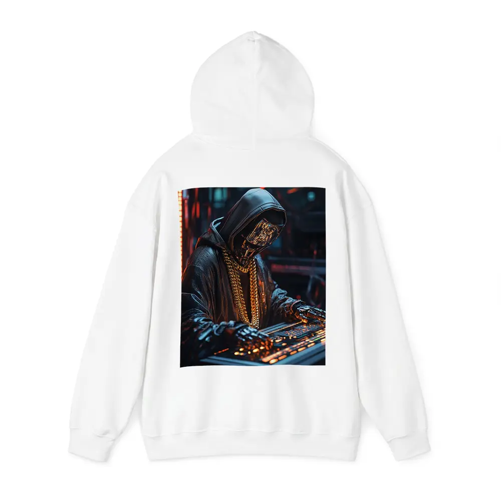 Cyberpunk Hooded Figure Gold Chain DJ – Hoodies