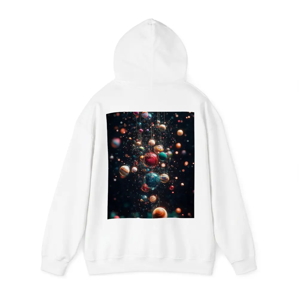 Colorful Planets Hanging Dark Space Background – Hoodies