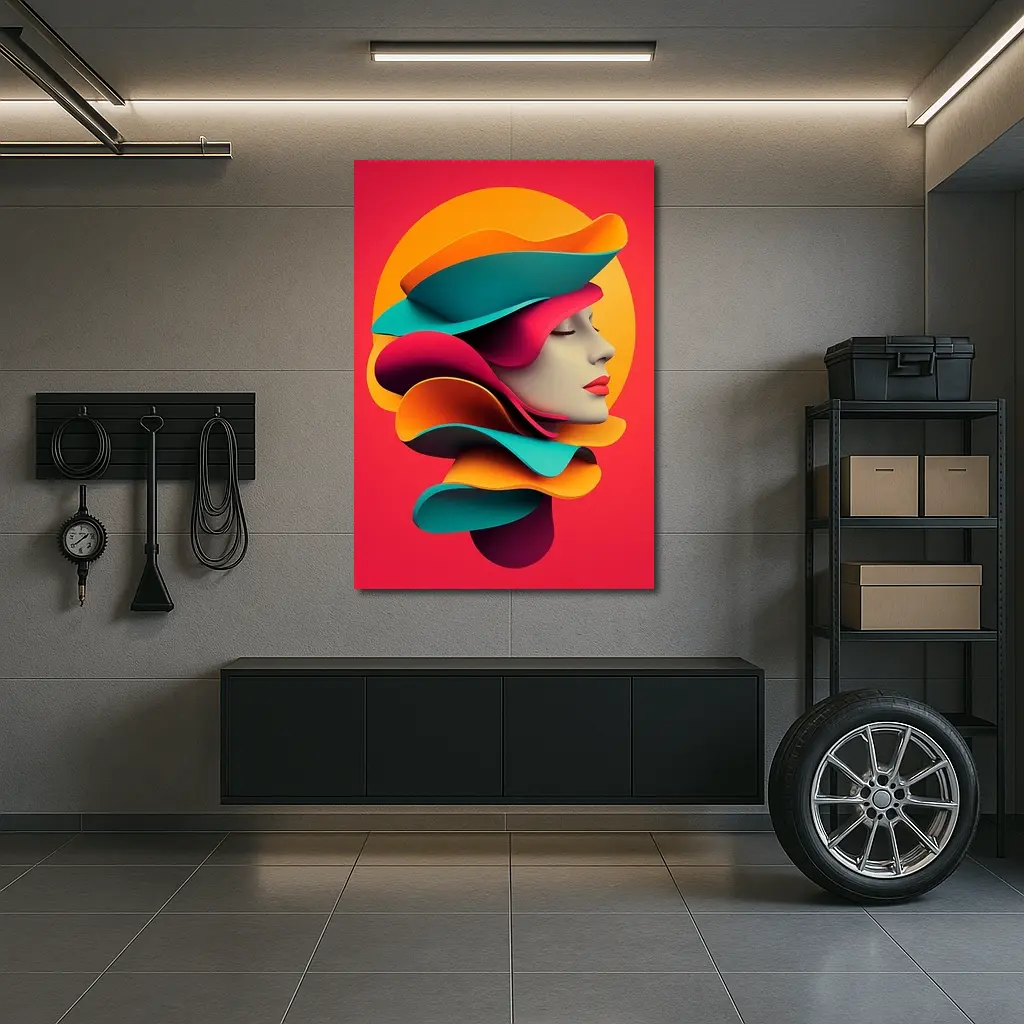 Colorful 3D Woman Face Abstract Art – Wall Art