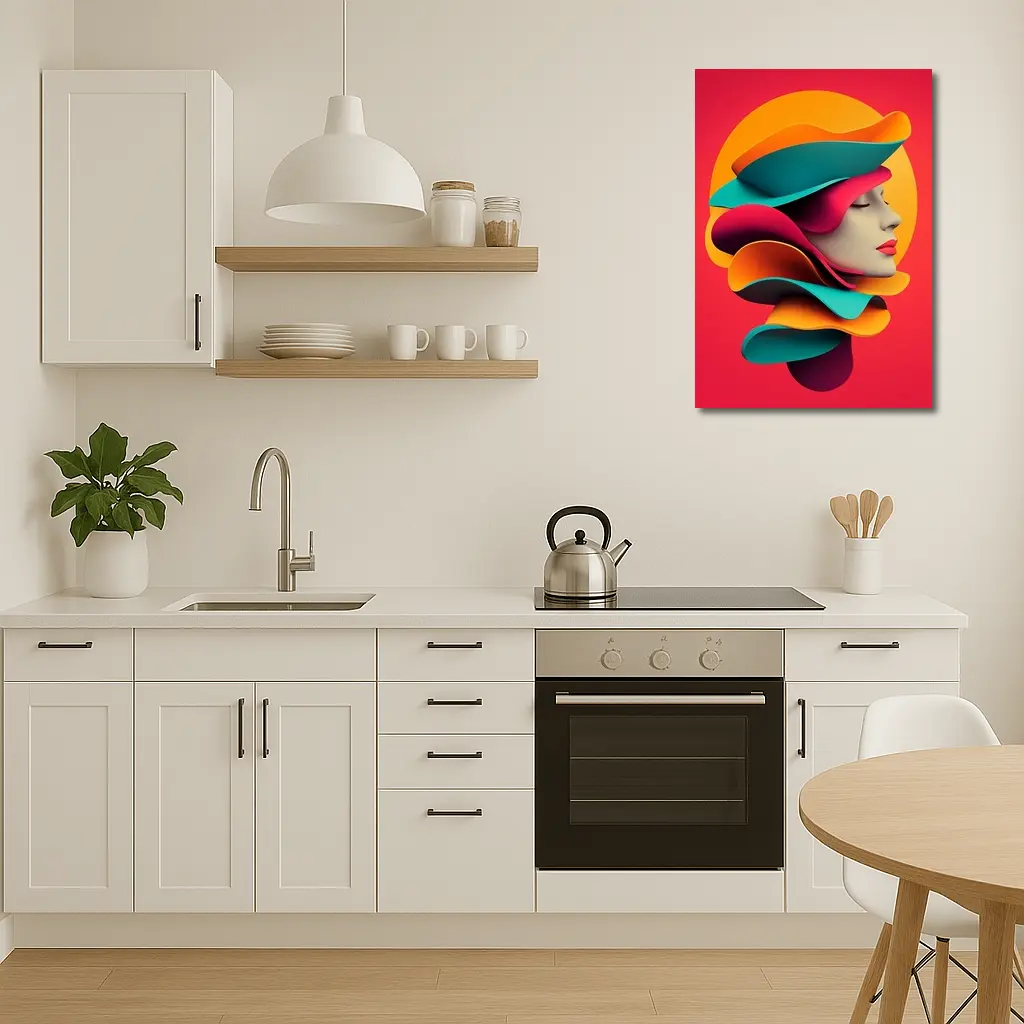 Colorful 3D Woman Face Abstract Art – Wall Art