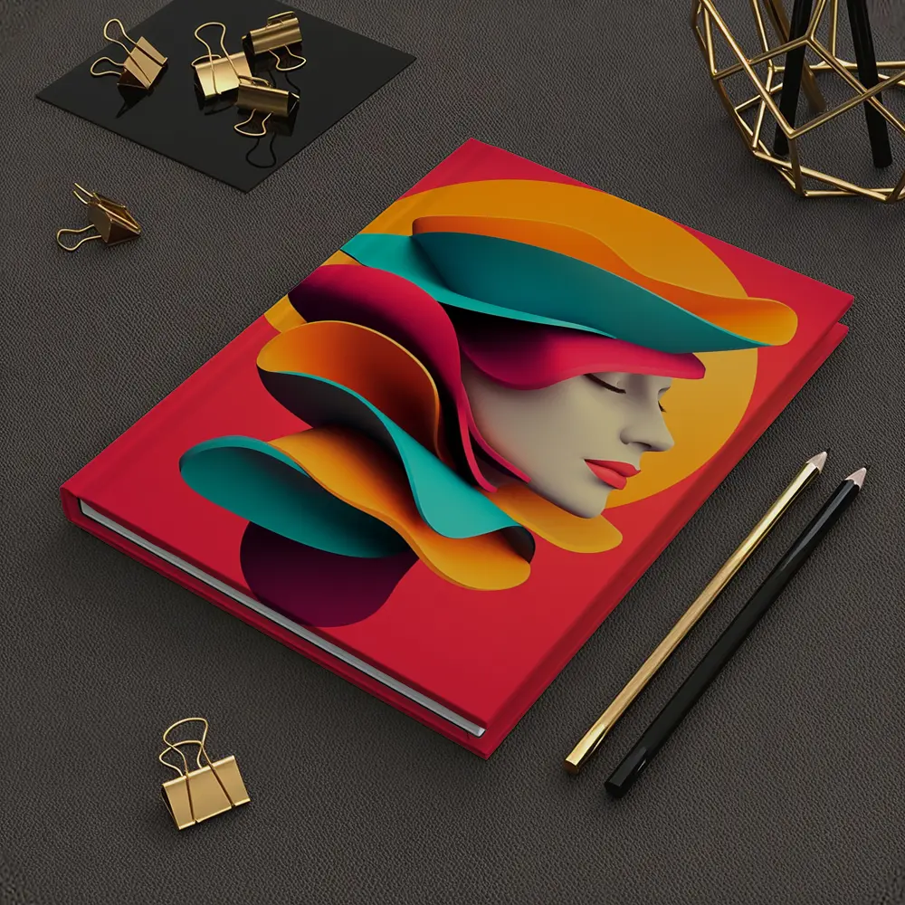 Colorful 3D Woman Face Abstract Art – Notebooks